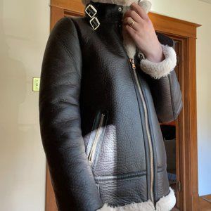 Zara Fur Lined Faux Leather Jacket
